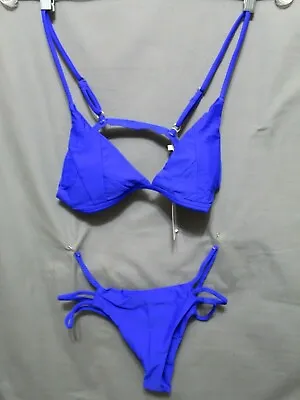 ZAFUL Womens Stretch 82% Polyamide 18% Elasthane Blue 2 Piece Bikini SZ M 6 NEW • $14.85