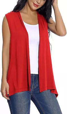 Women's Sleeveless Open Front Cardigan Vest Lightweight Cool Coat • $55.90