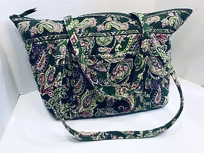 Vera Bradley Large Chelsea Green Tote Shoulder Bag Carry On Travel Retired Rare • $44.99