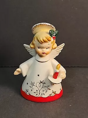 Vintage Napco Christmas Angel Bell Holding Candle Japan National Potteries • $74.99