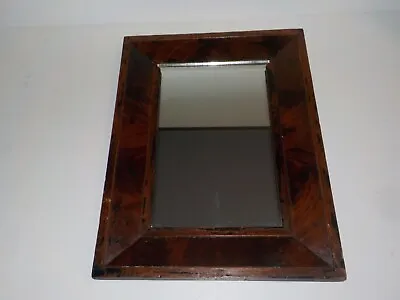 Antique Deep Picture Frame Burl Wood Mirror Vintage Heavy • $74.99