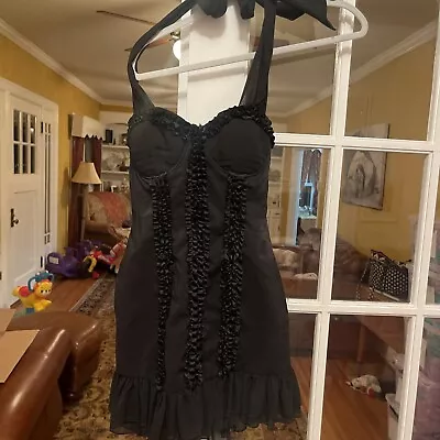 Twelve By Twelve Gray Silk Ruffle Dress- Small • $25