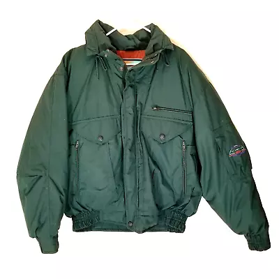 Vintage StratoJac Jacket Mens Size Large Green Down Puffer Coat Ski Jacket Retro • $39.94