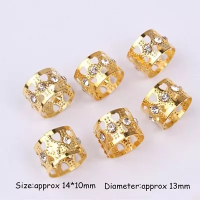£2.77 • Buy Gold  Hair Braid DIY Dread Dreadlock Beads Adjustable Braids Cuff Clip 13MM Hole