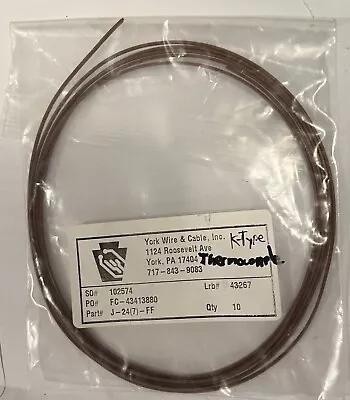 High Temp K Type Thermocouple Wire (24 Gauge 10’) J-24(7)-FF • $10