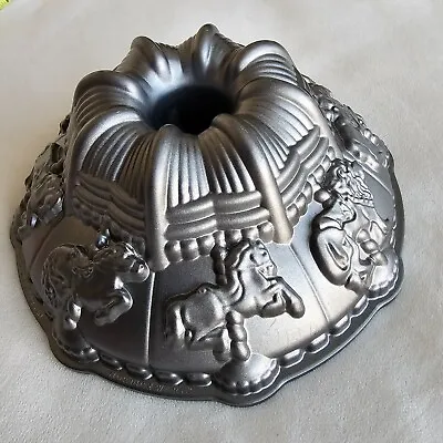 Nordic Ware Carousel Horses Merry Go Round 10 Ten Cup Bundt Cake Pan Non Stick • £42.83