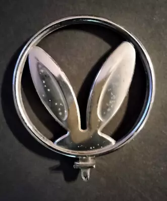 Vintage 1976 Volkswagen Rabbit Ears Hood Ornament Emblem Badge Chrome Pre-owned • $76