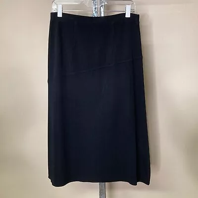 Exclusively Misook Black Midi Skirt Accent Seams Size S Acrylic Knit • $19.99