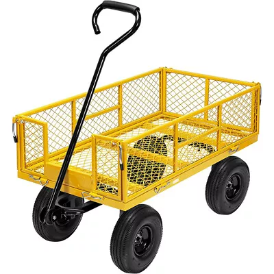 1100lbs Heavy Duty Steel Garden Cart Folding Utility Wagon W/ Removable Sides • $99.99