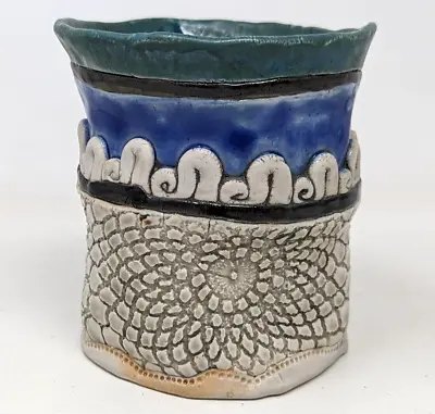 Vintage 1973 Signed Studio Art Pottery Vase Planter Pencil Holder Vessel KB23 • $29.99
