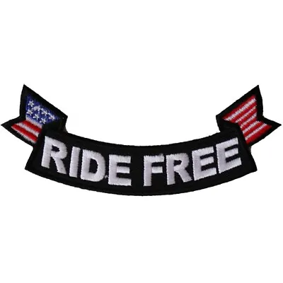 Patch Small Rocker (Iron-On) Ride Free Nomad No Club United States Flag • $7.49