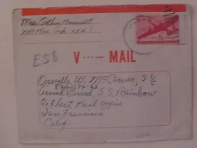 Us V Mail To Ss Rainbow Navy From Us Unreduced • $5