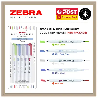 $12.20 • Buy Zebra Mildliner Double-Sided Highlighter - Cool & Refined - 5 Colour Set (New)