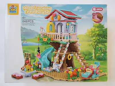 QLT Mini Bricks Ideas Friendship Tree House 648 Pcs Summer Camping Lights Up • $27.33