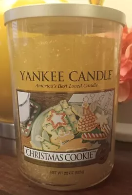 Yankee Candle Christmas Cookie 22 Oz Large Jar Classic Label 2 Wick- NEW • £15.43