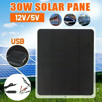 30W Solar Panel 12V Trickle Charge Battery Charger For Maintainer Marine RV Car • $13.49