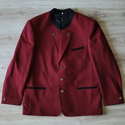 Orig Dachstein Size 52 L-XL Traditional Loden Blazer Jacket Wool Burgundy Red • $75