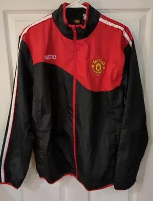Manchester United FC Windbreaker Jacket Size M Red Black Style Soccer Vintage • $40
