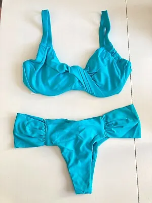 Calzedonia Sky Blue Indonesia Bikini - Top UK 36C  Bottoms UK S - BNWT • £35