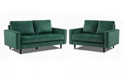 Dark Green Velvet Sofas - 3+2 Seater Set Custom Order • £1.99