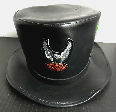 Vintage XL Top Hat Mad Hatter Black Leather Sturgis 2003 Winfield Cover Co. SF • $111.99