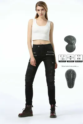 Womens Motorcycle Racing Jeans Motocross Pants Outdoor CE Gear Riding Trousers • $85.88
