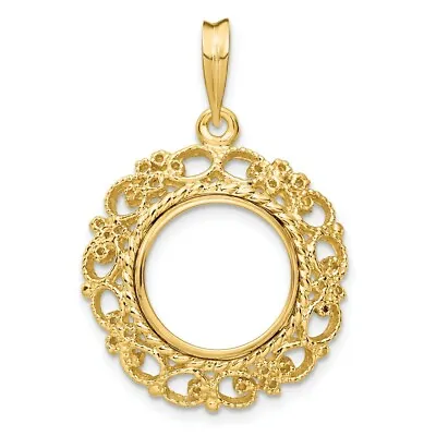 $988.73 • Buy Gold Coin Pendant Mounting - Victorian Scrollwork Frame - For US & Foreign Coins
