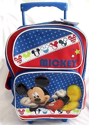 Walt Disney Lying Down Classic Mickey Mouse 16  Rolling Backpack-brand New!! • $169.99