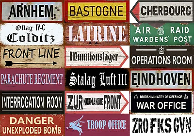 Multi Listing Retro Vintage Style Metal Plaques Signs WW2 Military Mancave  • £6.99