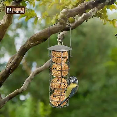 Fat Ball Hanging Bird Feeder Suet Wild Bird Feeding Station Hanging Loop Metal • £5.50
