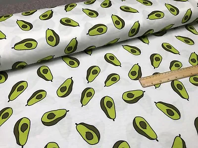 £4.99 • Buy Cotton Viscose Jersey Printed Stretch Fabric 150cms Wide Avocado Print  Material