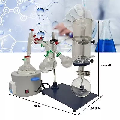 2000ml Lab Glassware Distillation Apparatus Condenser Distillation Distiller • $727.09