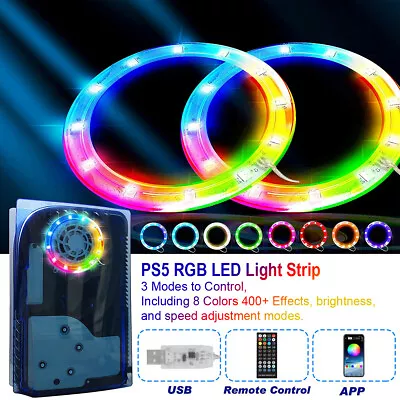 LED Strip Light 5050 RGB 8 Colors 400 Effects Sync Music Remote For PS5 Console • $17.99