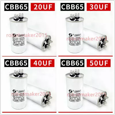 CBB65 450V 20/25/30/35/40/45/50/60/70/80 UF Compressor Capacitor  NEW • $20.92