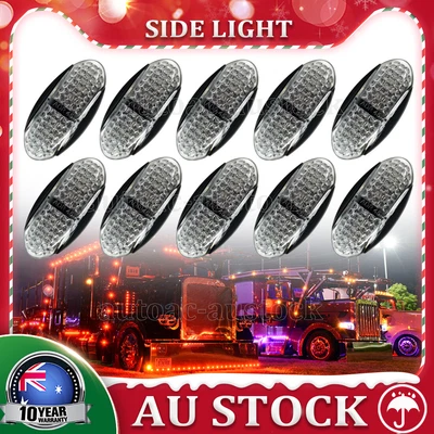 $23.96 • Buy 10x LED Clearance Lights Side Marker Lamp Trailer Truck Caravan Amber Red 12-24V