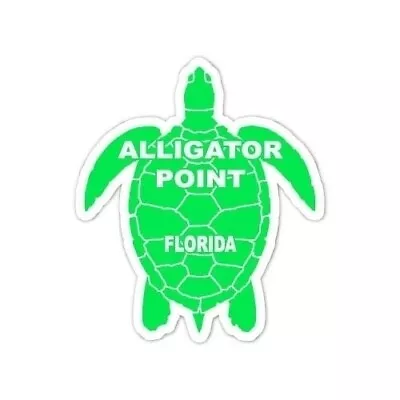 Alligator Point Florida Souvenir 4 Inch Green Turtle Shape Decal Sticker • $9.92