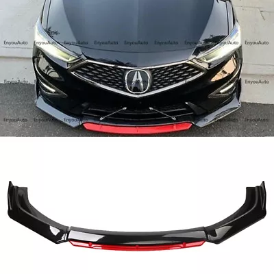 For Acura Integra Universal Front Bumper Lip Spoiler Splitter Glossy Black Red • $60