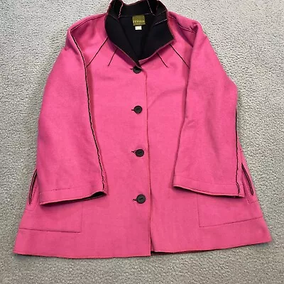 Maralyce Ferree Maine  Jacket Women's Small Pink Fleece Boho Lagenlook USA Made • $49