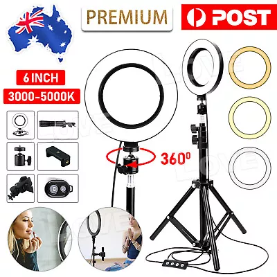 6  Dimmable Diva LED Ring Light Tripod Stand Selfie Mini Circle Lamp Make Up AU • $18.95