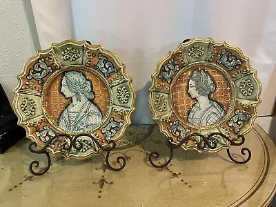 2 Italian Pottery Painted Plates By Gialletti V.g. Deruta & Alfonso Fusco Amalfi • $199