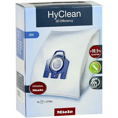 £17.44 • Buy MIELE GN HyClean Bags Vacuum Cleaner DUST BAG X 4 C1 C2 C3 S8000 S8220 Genuine