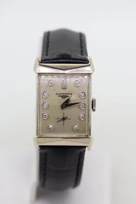 Vintage Longines 14k White Gold Diamond Men's Wristwatch (C31000616) • $1250