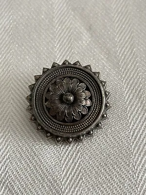 VICTORIAN Standard Silver Mourning Keepsake BROOCH PIN  Antique 1 1/4”  *238 • $59.78