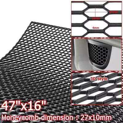 $48.99 • Buy 47 X16 Inch Universal Car Front Bumper Honeycomb Hexagon Grille Mesh Grill Cover
