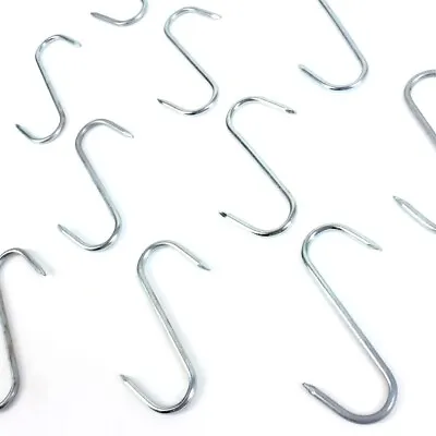 £11.40 • Buy 20x POINTED BUTCHER'S HOOKS 75mm Strong Meat Hanging Joint Smoke House Kitchen