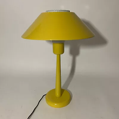 Vtg MCM Gerald Thurston Lightolier Table Lamp Atomic - Canary Yellow Metal Lamp • $395