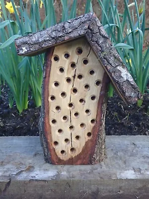 30cm Unique Solid Oak Handmade Insect Bug Bee House Hotel Wildlife Shelter • £40