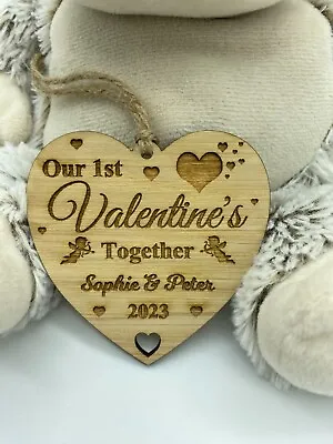 £4.99 • Buy Personalised Our First Valentines Together Gift Love Wooden Boyfriend Girlfriend