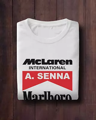 T-Shirt Retro Senna McLaren Fans Unisex F1 Racing Motorsport Cotton Tee Adult Sz • $21.99