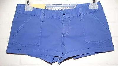 BNWT Mossimo Supply Co. Lower Waist Straight Hip Blue Shorts Sz 1 Fit 6 Coupe 6 • $7.99